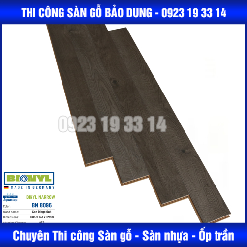 Sàn Gỗ Binyl NARROW - 12mm cốt trắng