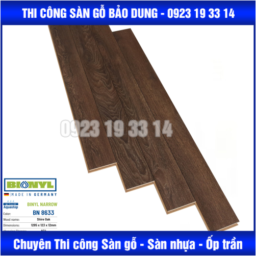 Sàn Gỗ Binyl NARROW - 12mm cốt trắng