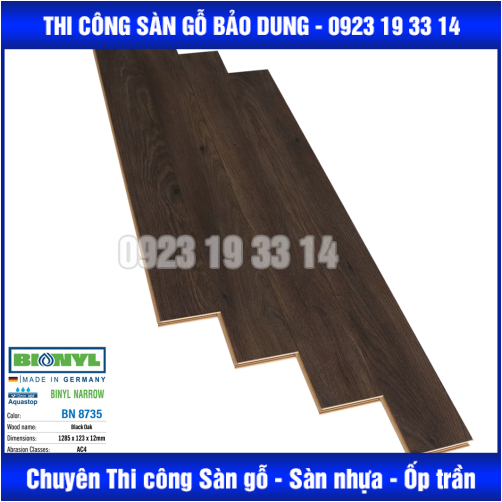 Sàn Gỗ Binyl NARROW - 12mm cốt trắng
