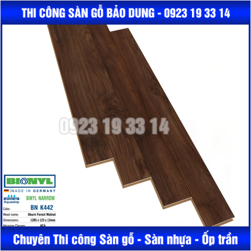 Sàn Gỗ Binyl NARROW - 12mm cốt trắng