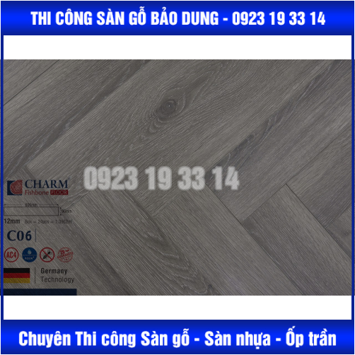 Sàn Gỗ CHARM xương cá  cốt xanh