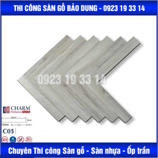 Sàn Gỗ CHARM xương cá  cốt xanh