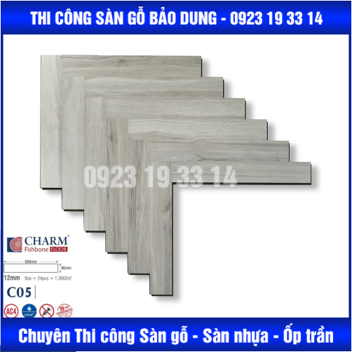 Sàn Gỗ CHARM xương cá  cốt xanh