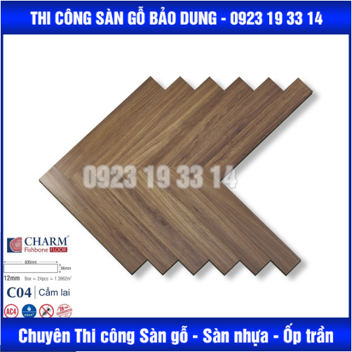 Sàn Gỗ CHARM xương cá  cốt xanh