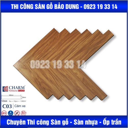 Sàn Gỗ CHARM xương cá  cốt xanh