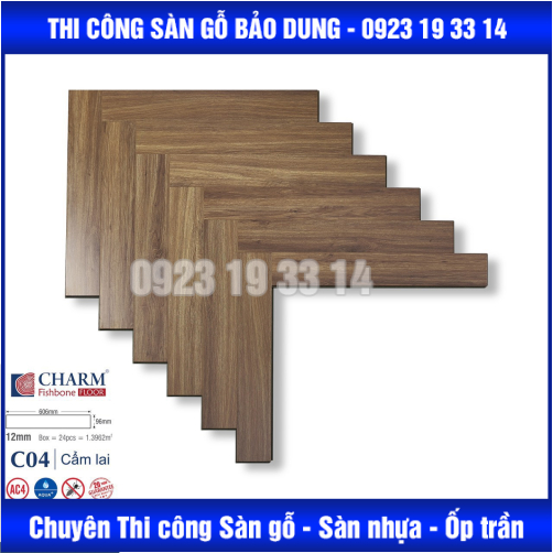 Sàn Gỗ CHARM xương cá  cốt xanh