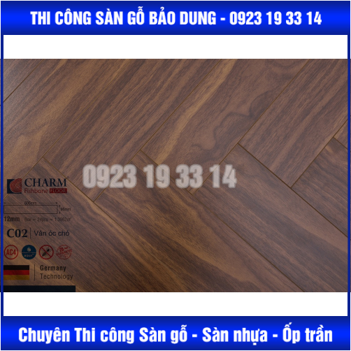 Sàn Gỗ CHARM xương cá  cốt xanh