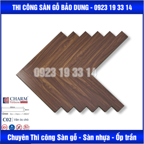 Sàn Gỗ CHARM xương cá  cốt xanh