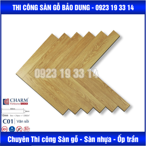 Sàn Gỗ CHARM xương cá  cốt xanh