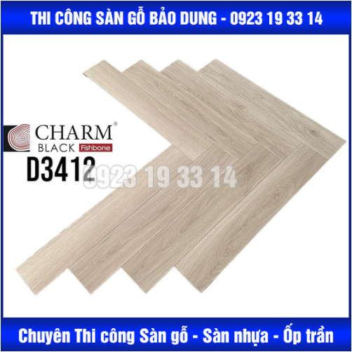 Sàn Gỗ CHARM xương cá cốt đen