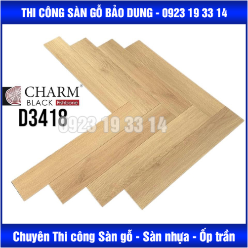 Sàn Gỗ CHARM xương cá cốt đen
