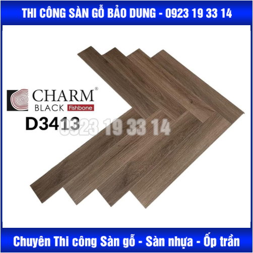 Sàn Gỗ CHARM xương cá cốt đen
