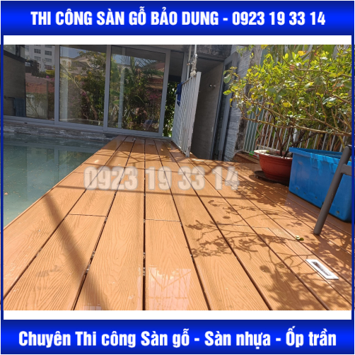 sàn ngoài trời + vỉ gỗ