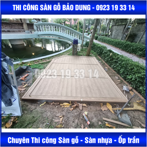 sàn ngoài trời + vỉ gỗ