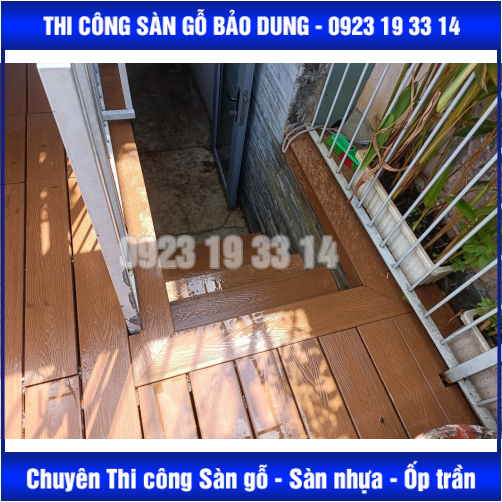 sàn ngoài trời + vỉ gỗ